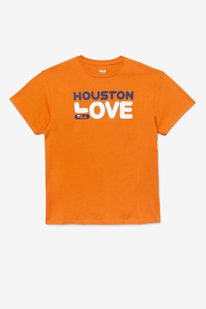 Fila Houston Love Orange T-Shirt Mens - NZ 63014-AVMO